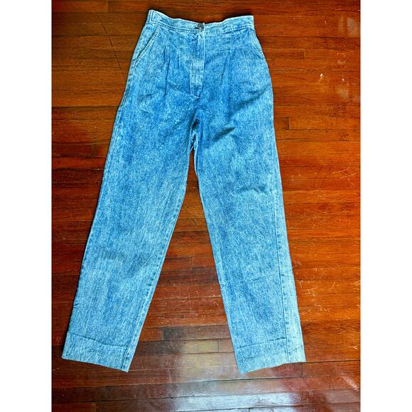 Vintage 80’s Sunny South High Waist Straight Leg Light Wash Denim Jean 29" Small - Picture 1 of 7